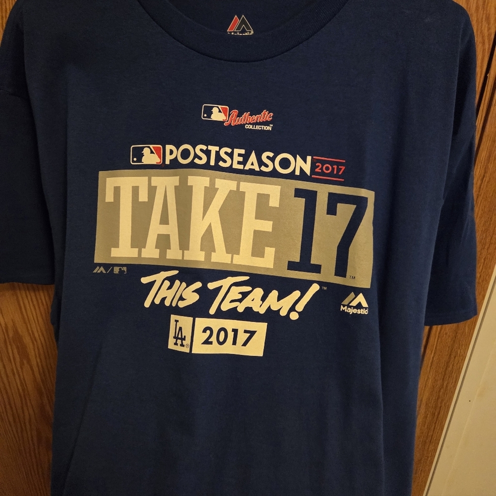 Majestic Los Angeles Dodgers 2017 Playoffs Shirt Sz XL Men's NWOT MLB - Picture 2 of 5